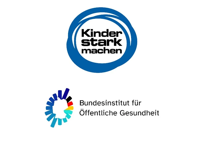 Logo mit Schrift »Kinder stark machen« vom Bundesinstitut für Öffentliche Gesundheit