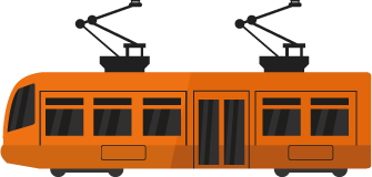 Stilisierte Darstellung einer Straßenbahn